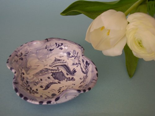 Ceramiche d-Arte di Albisola - Bomboniera in maiolica in stile "Antico Savona" 